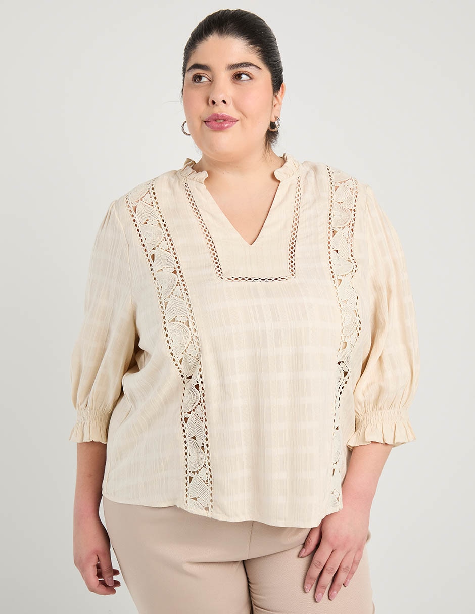 Blusa manga 3/4 para mujer Blusa manga 3/4 para mujer