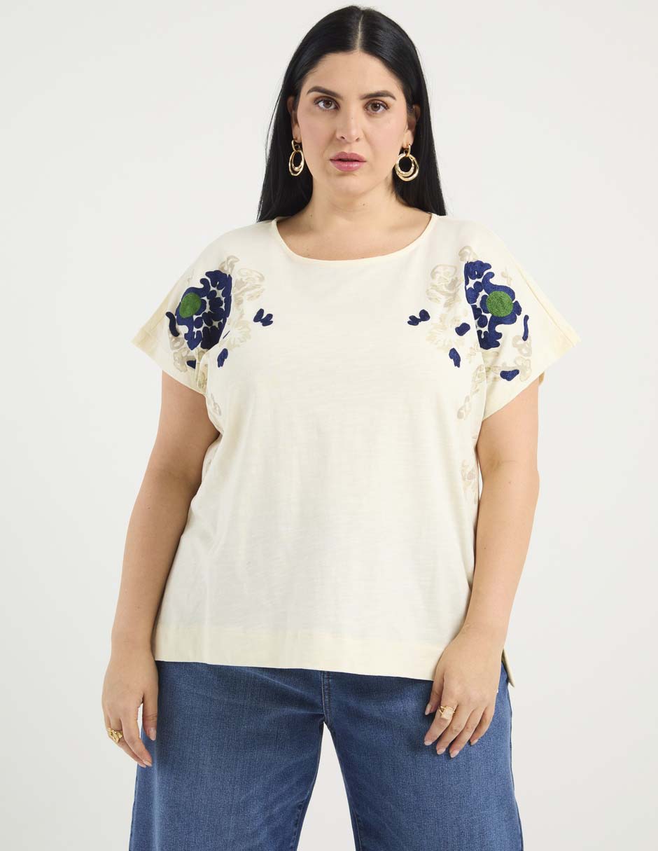 Playera manga corta cuello redondo para mujer Playera manga corta cuello redondo para mujer