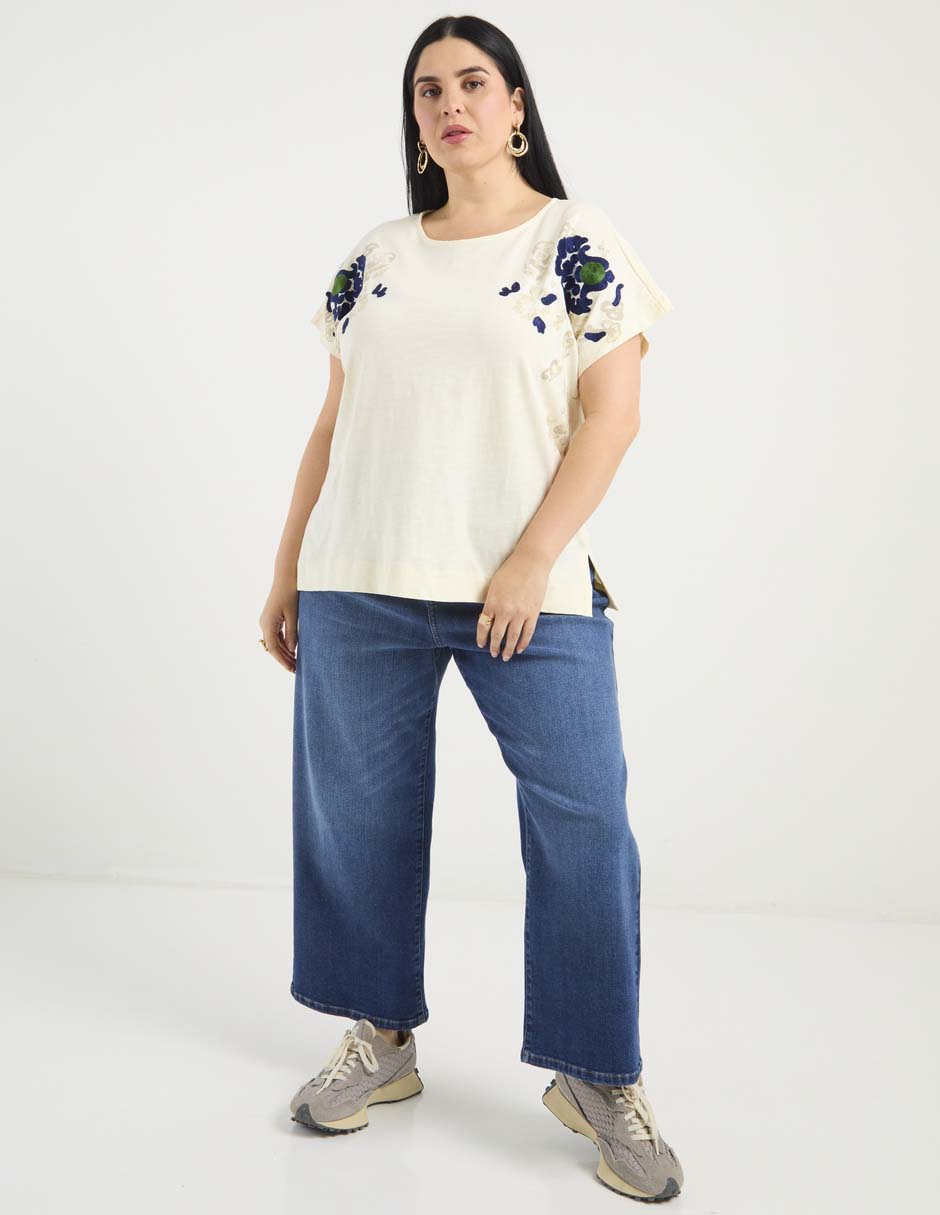 Playera manga corta cuello redondo para mujer 2