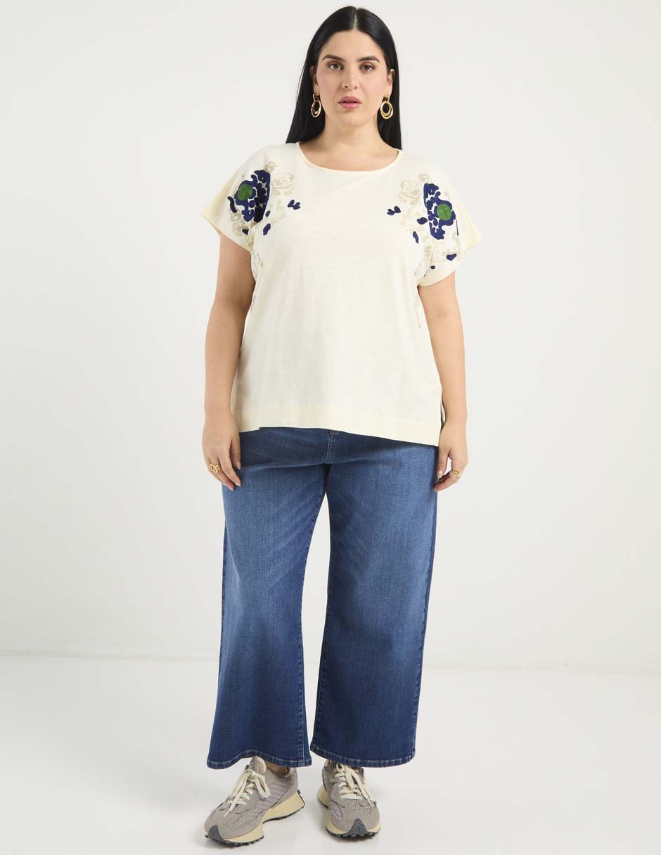 Playera manga corta cuello redondo para mujer 3