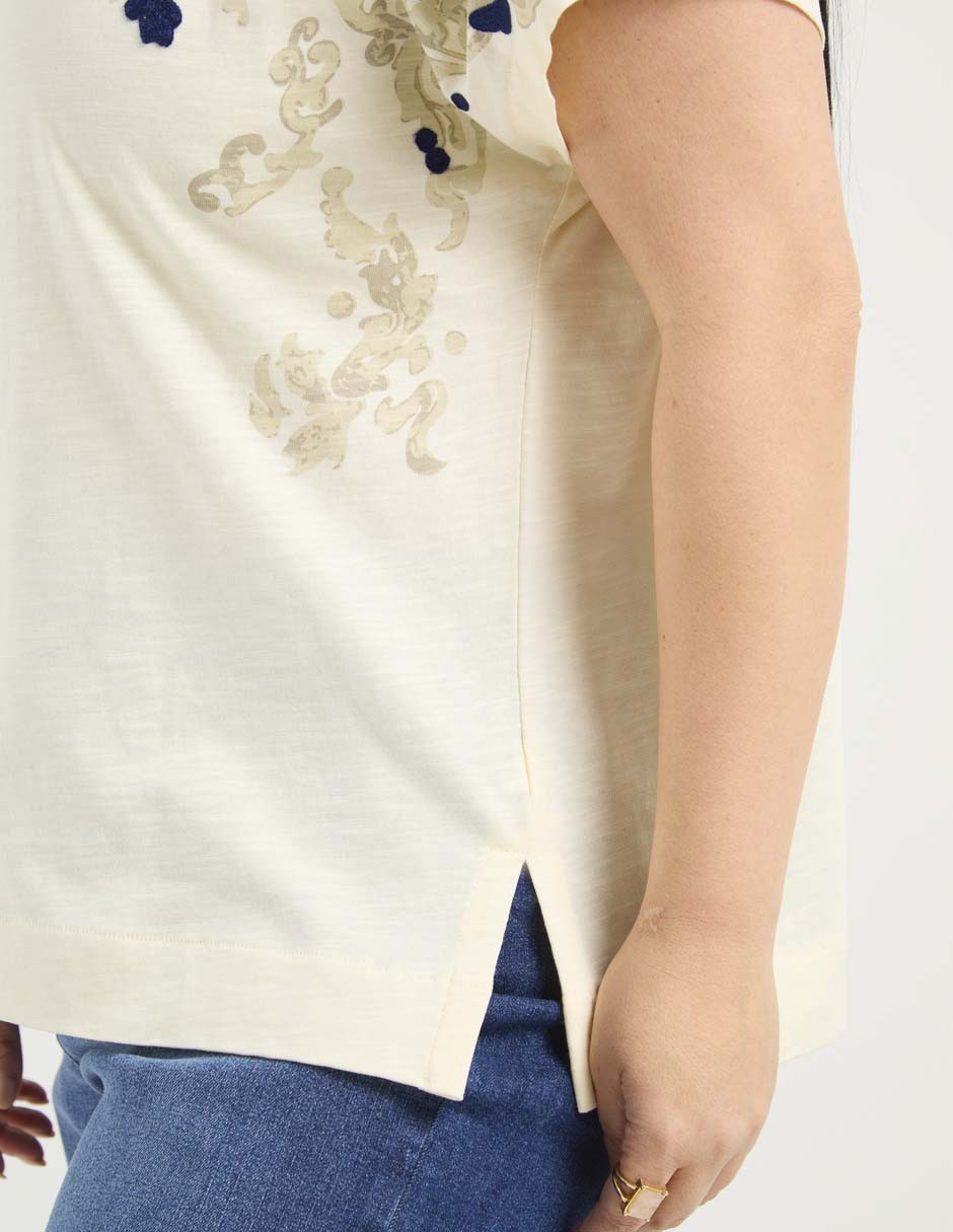 Playera manga corta cuello redondo para mujer 5