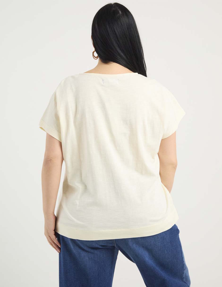 Playera manga corta cuello redondo para mujer 6