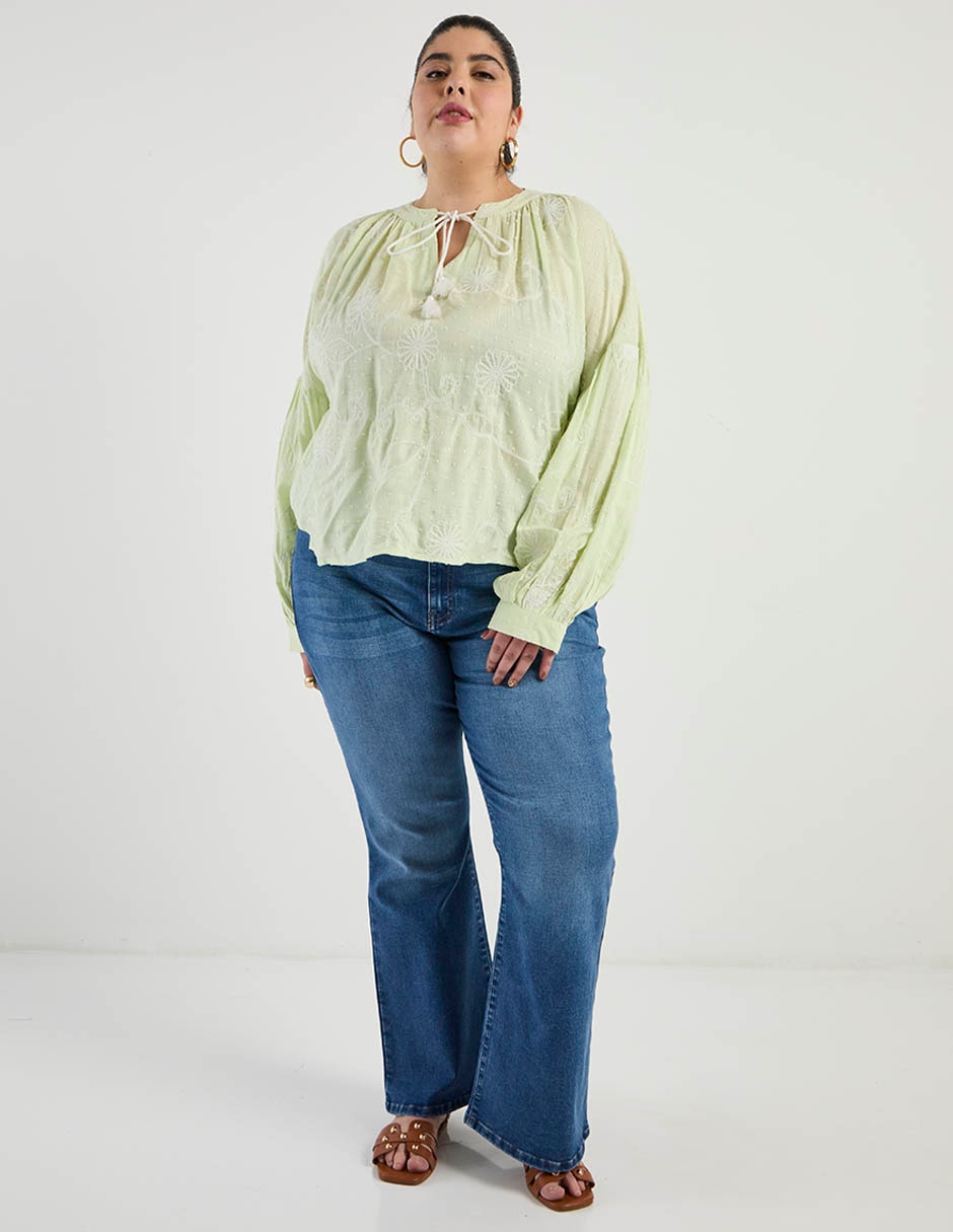Blusa Weekend Plus manga larga para mujer 3