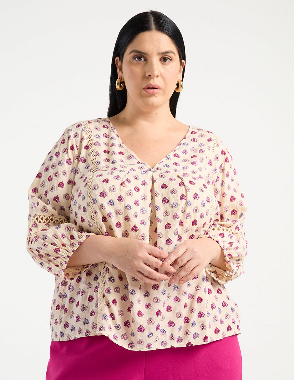 Blusa manga 3/4 para mujer Blusa manga 3/4 para mujer