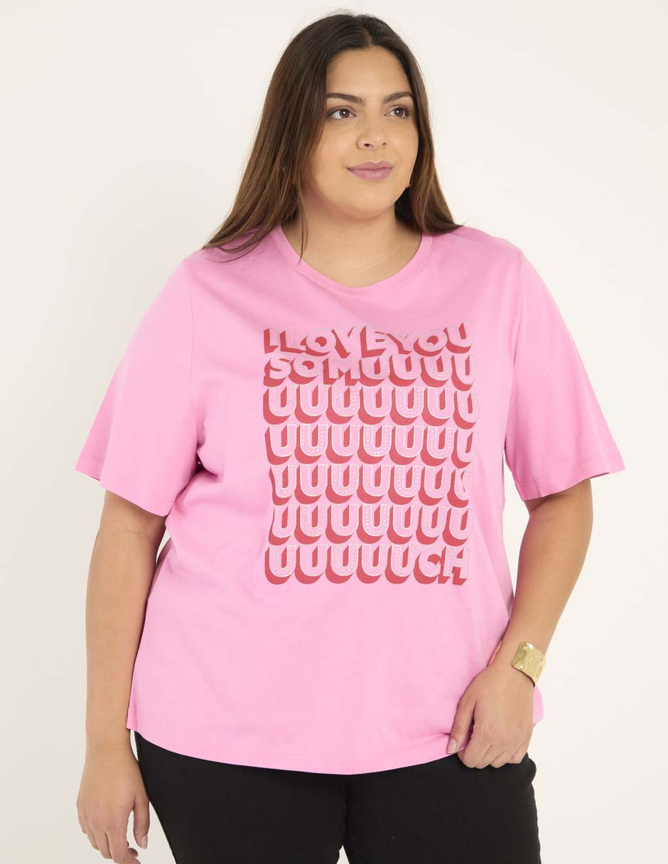 Playera manga corta cuello redondo para mujer Playera manga corta cuello redondo para mujer