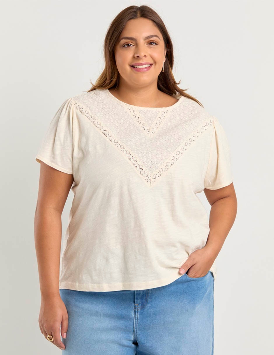 Playera manga corta cuello redondo para mujer Playera manga corta cuello redondo para mujer