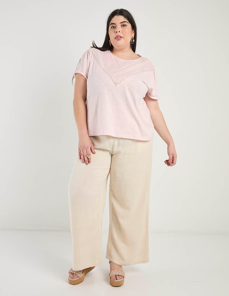 Playera manga corta cuello redondo para mujer 3