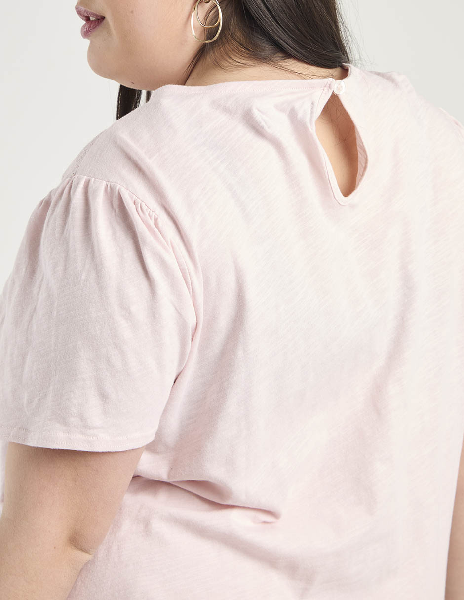 Playera manga corta cuello redondo para mujer 4