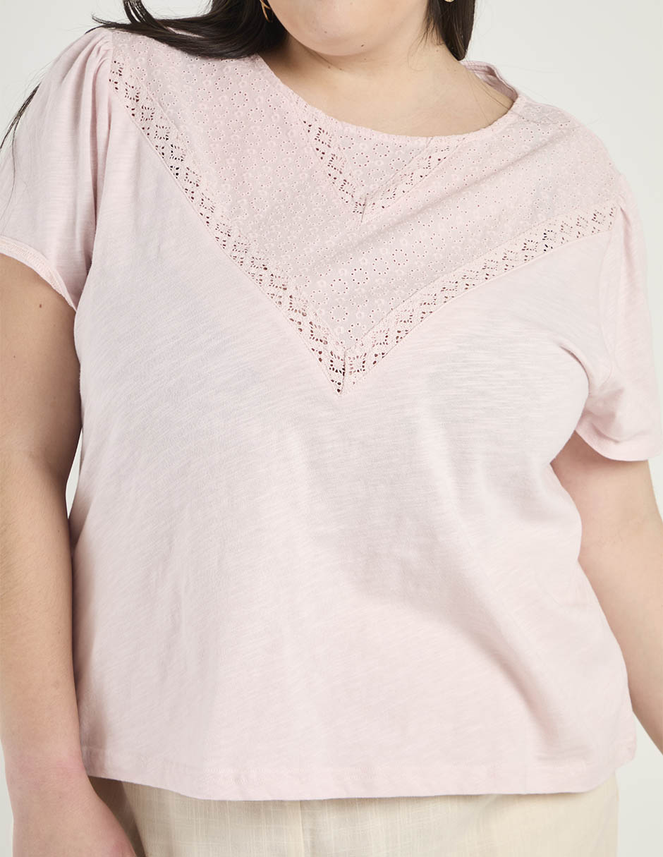 Playera manga corta cuello redondo para mujer 5