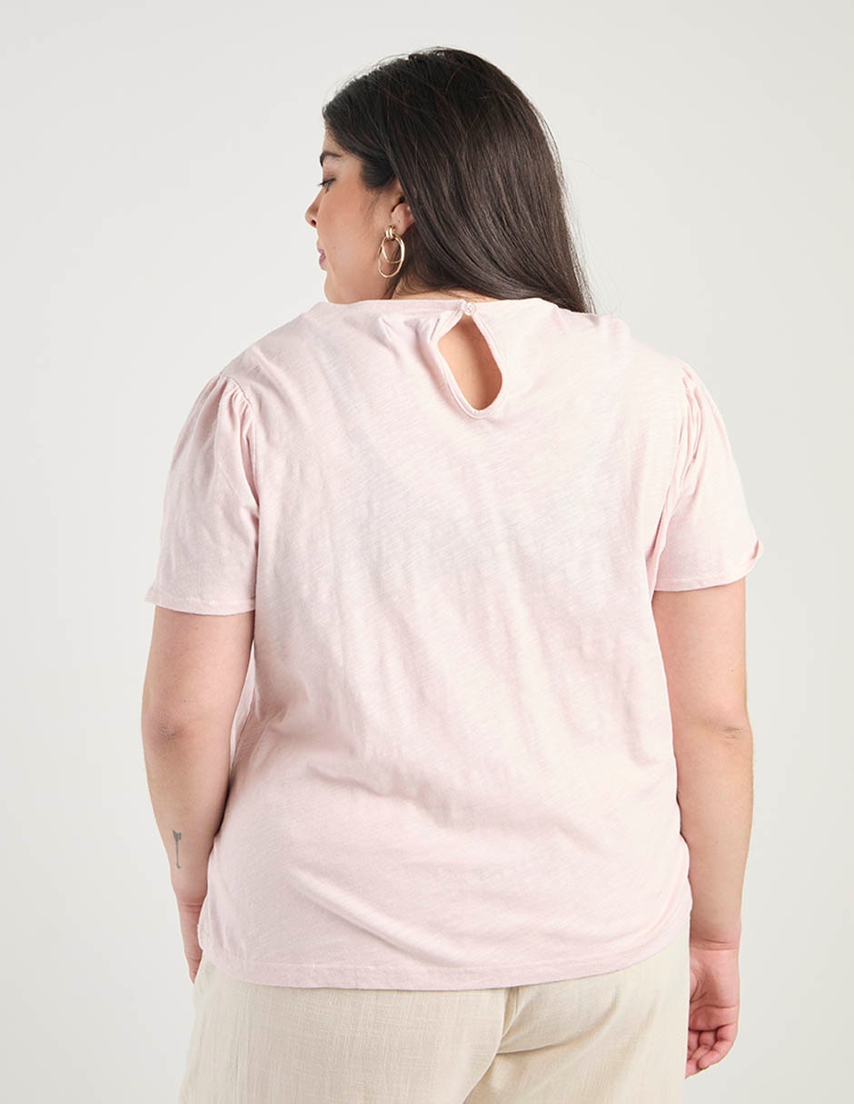 Playera manga corta cuello redondo para mujer 6
