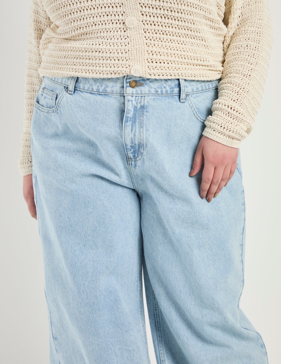 Jeans baggy a la cintura para mujer 5