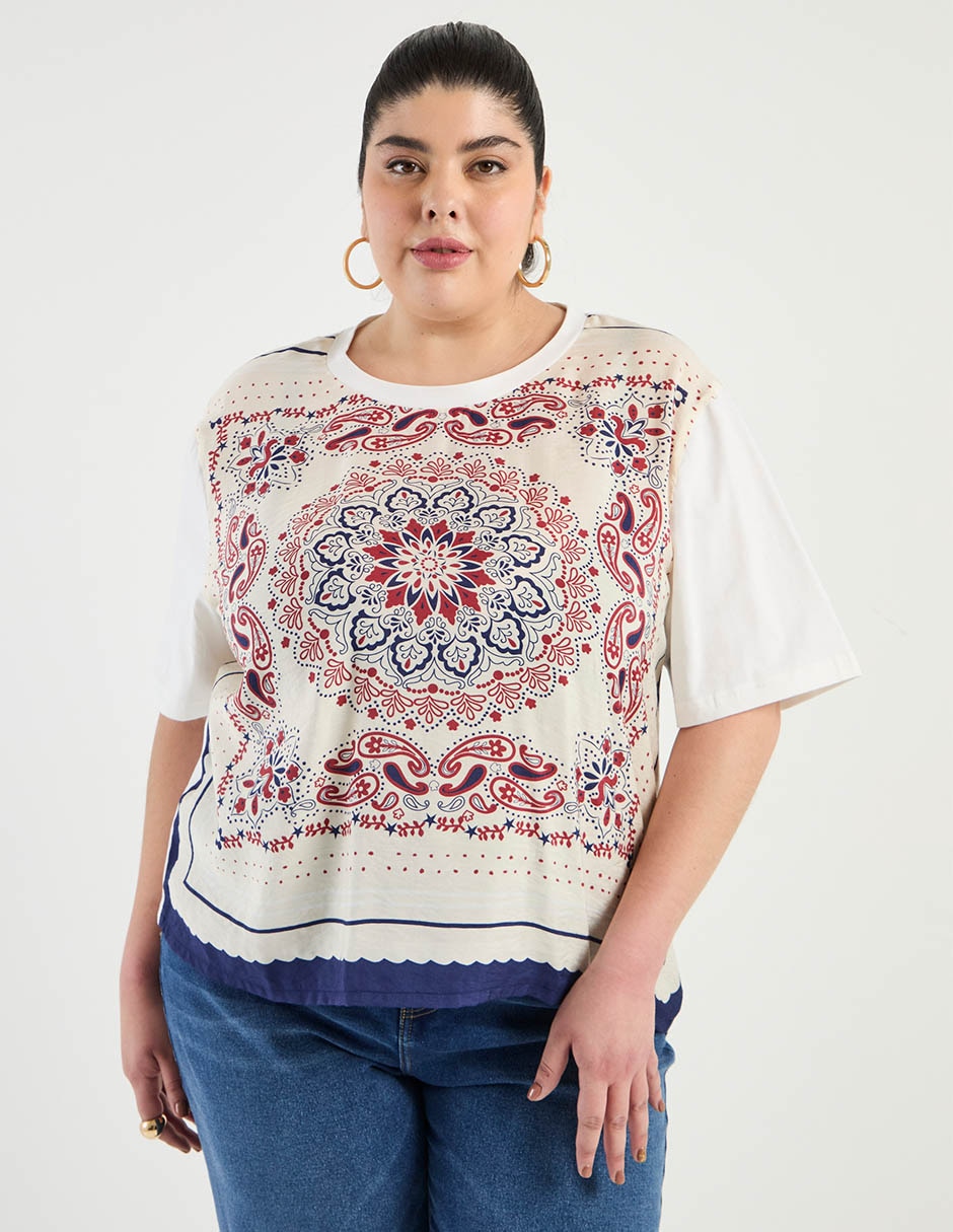 Blusa manga corta para mujer