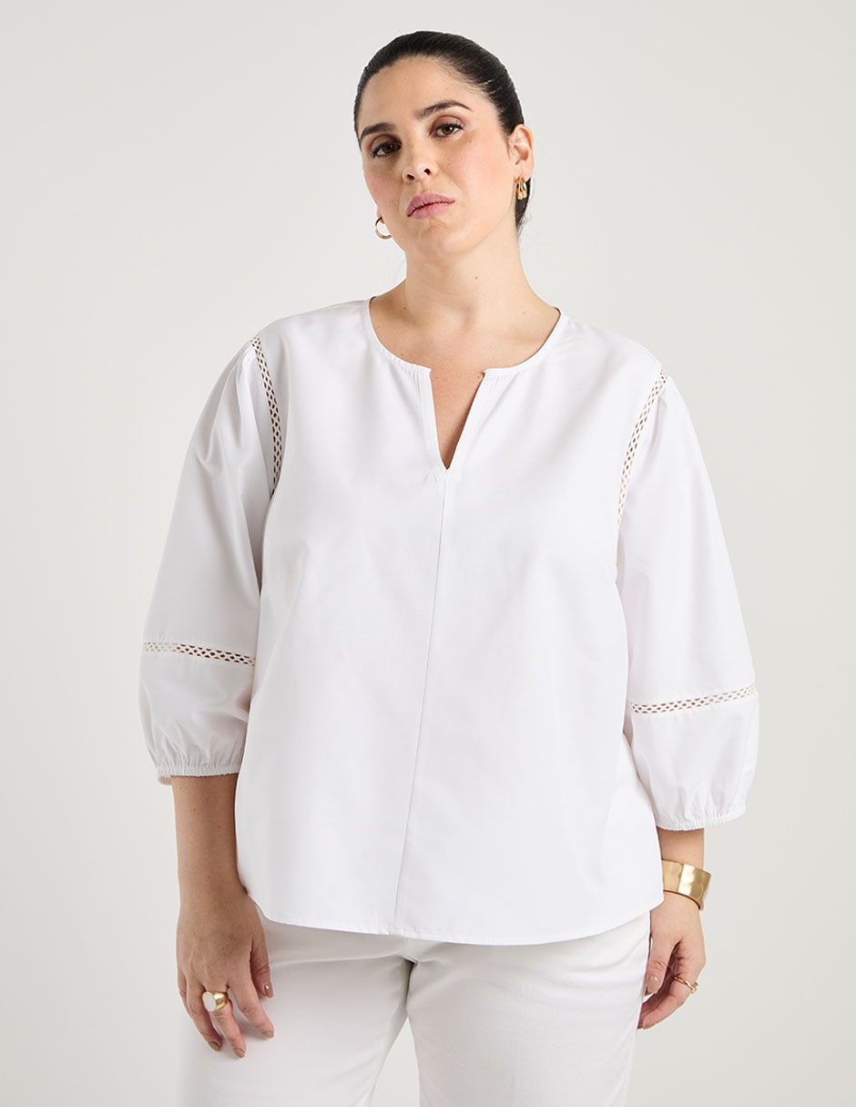 Blusa manga 3/4 para mujer Blusa manga 3/4 para mujer