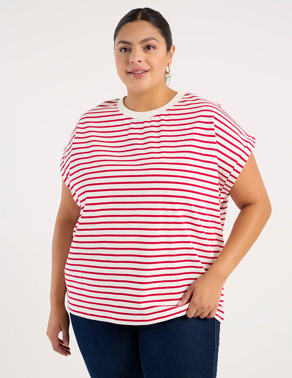 Playera manga corta cuello redondo para mujer Playera manga corta cuello redondo para mujer