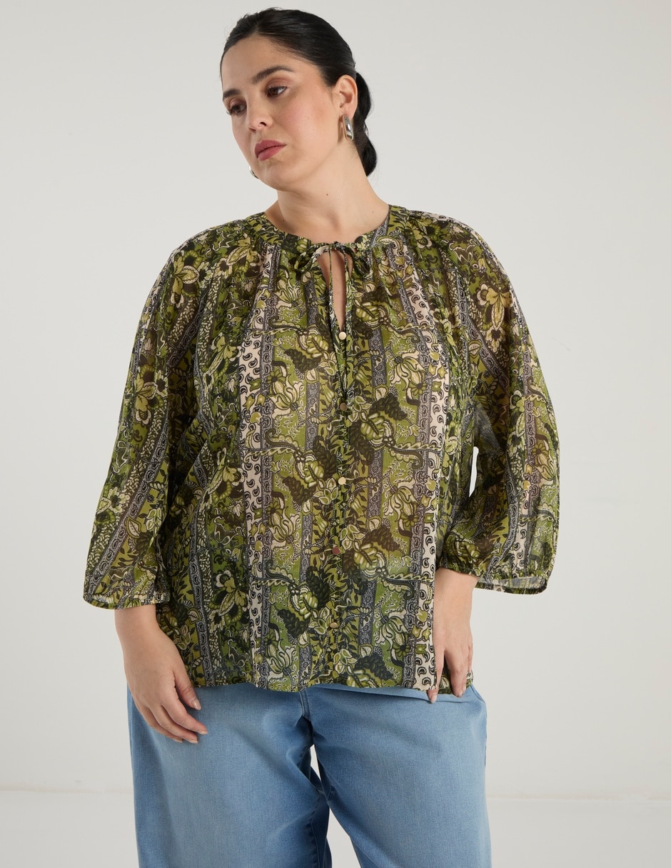 Blusa manga 3/4 para mujer Blusa manga 3/4 para mujer