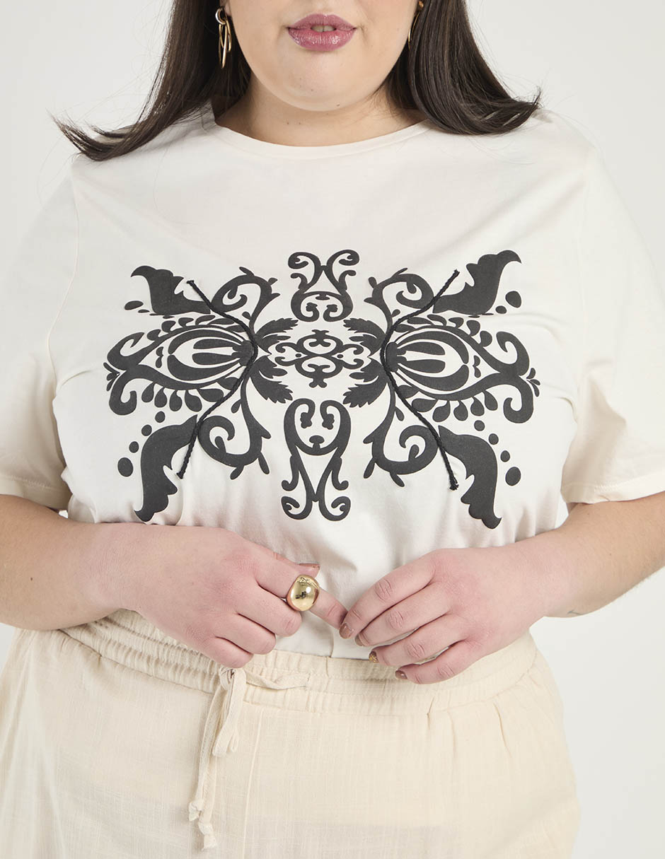 Playera manga corta cuello redondo para mujer 4