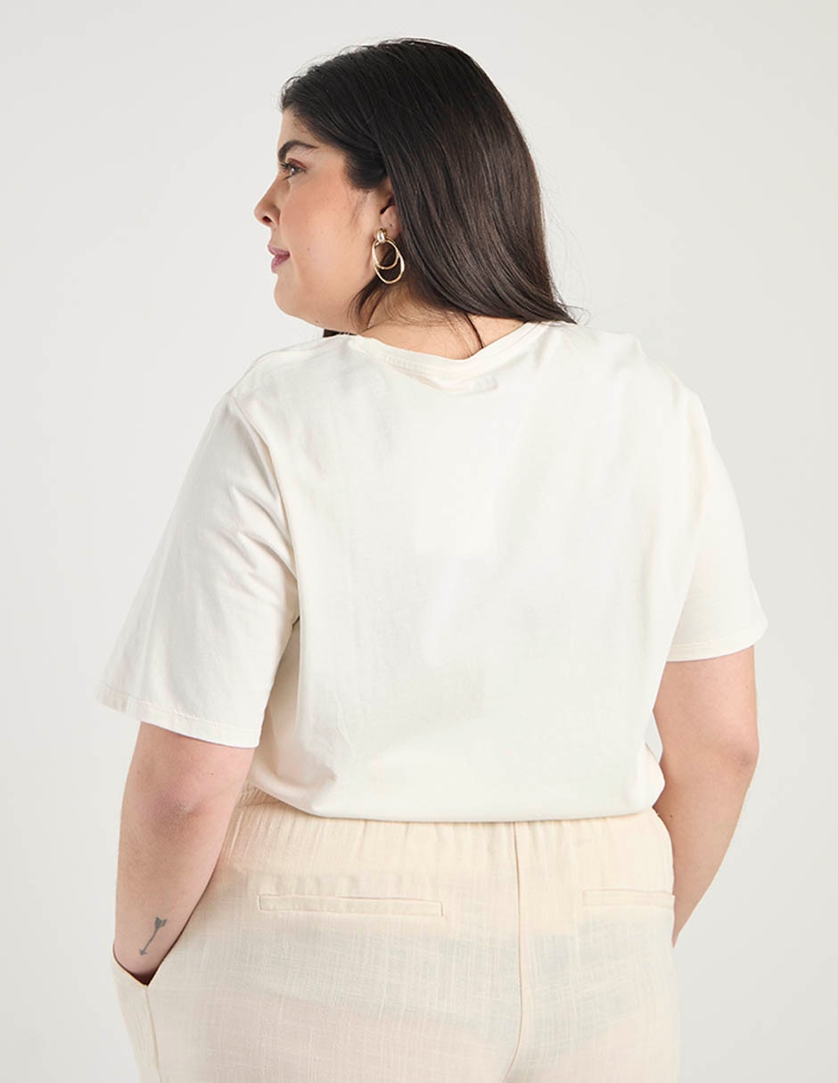 Playera manga corta cuello redondo para mujer 7