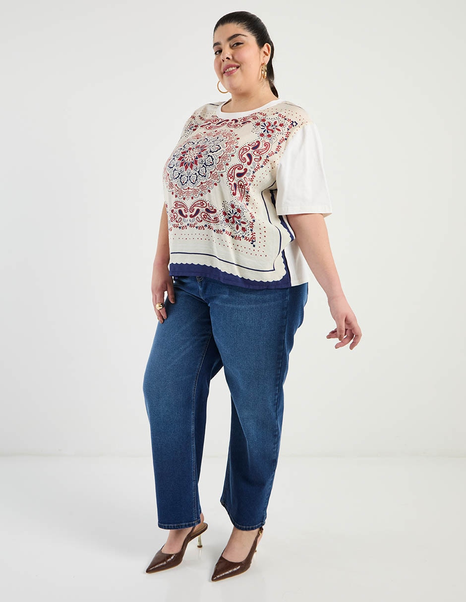 Jeans straight a la cintura para mujer 2