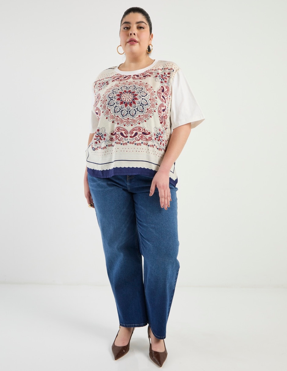 Jeans straight a la cintura para mujer 3