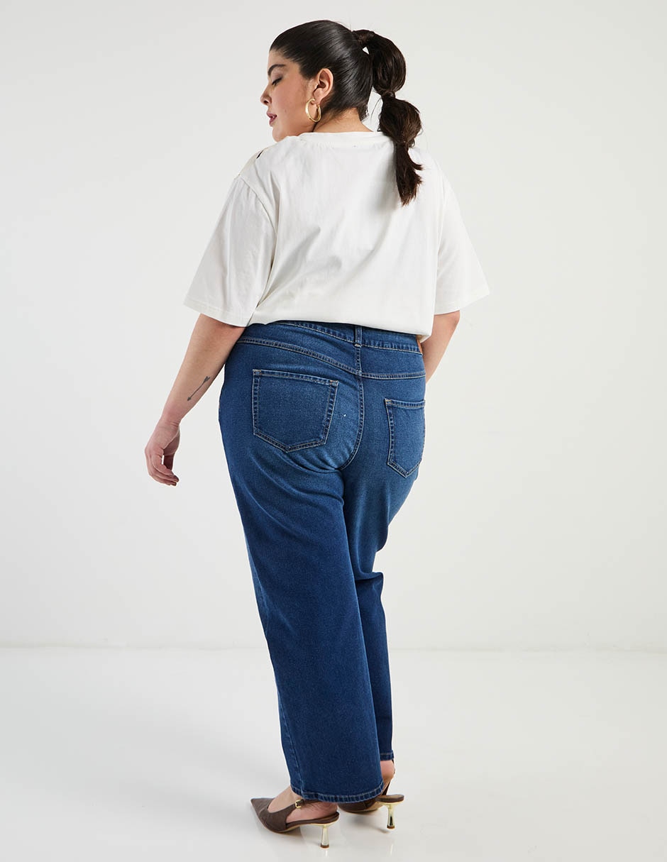 Jeans straight a la cintura para mujer 6