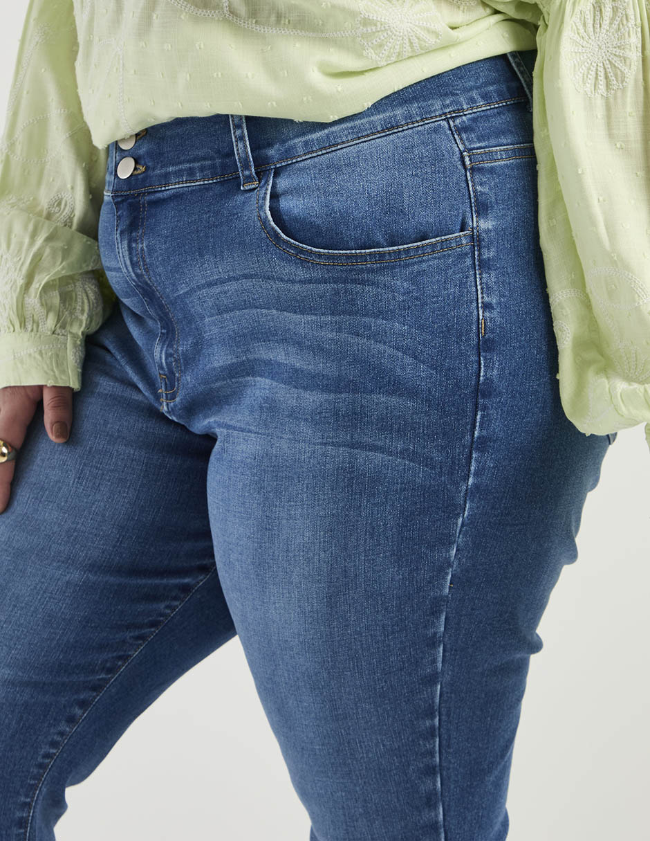 Jeans amplio cintura para mujer 5
