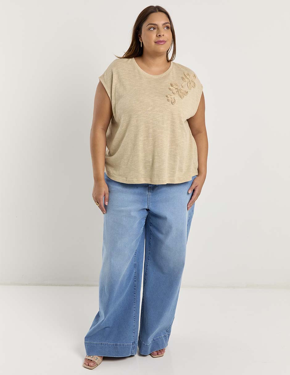 Playera manga corta cuello redondo para mujer 2