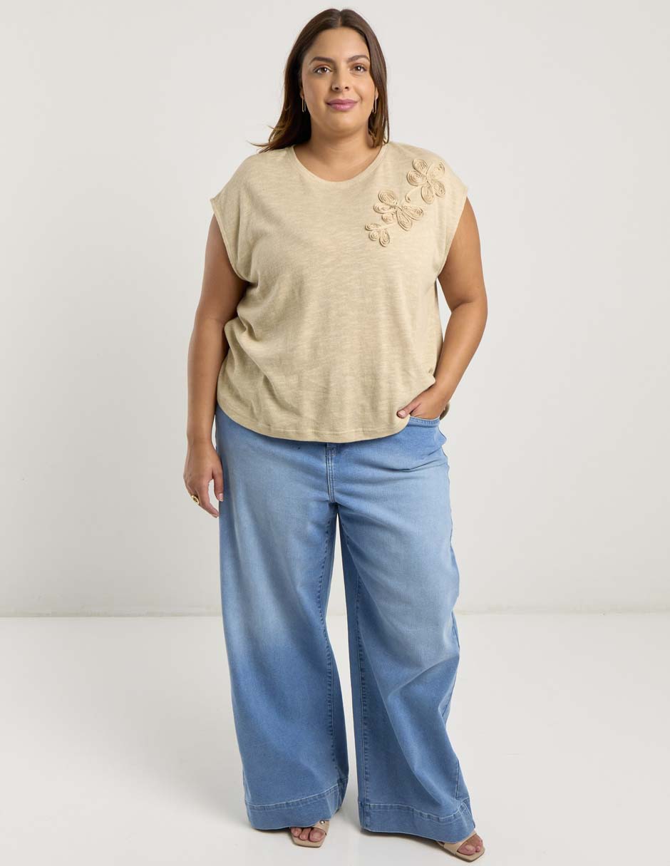 Playera manga corta cuello redondo para mujer 3