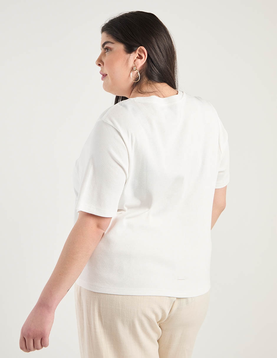 Playera manga corta cuello redondo para mujer 6