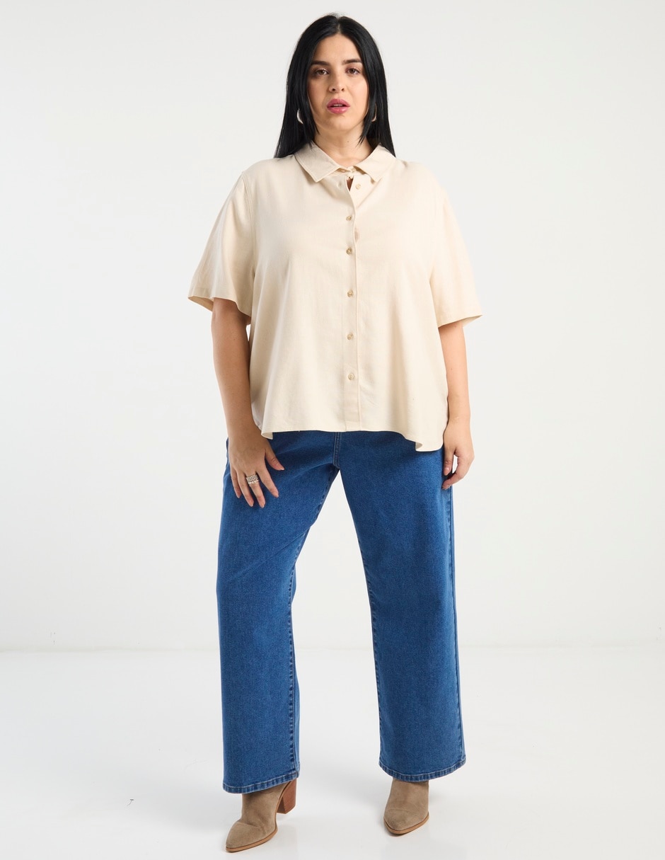 Blusa camisera manga corta para mujer 3