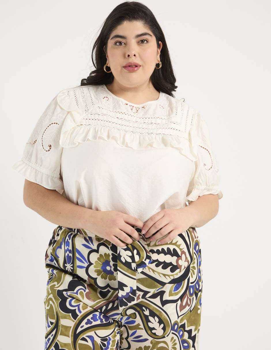 Blusa Weekend Plus manga al codo para mujer