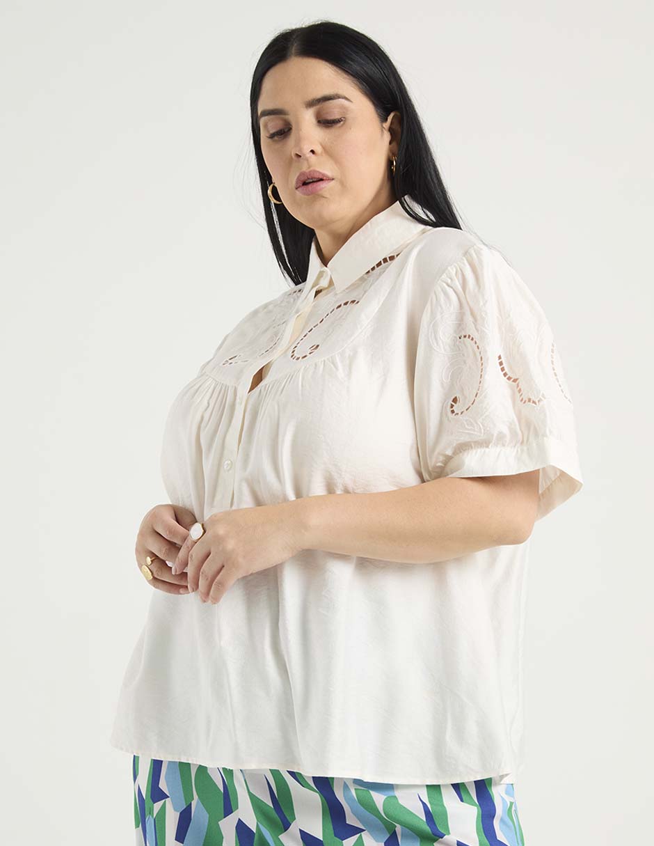 Blusa manga corta para mujer
