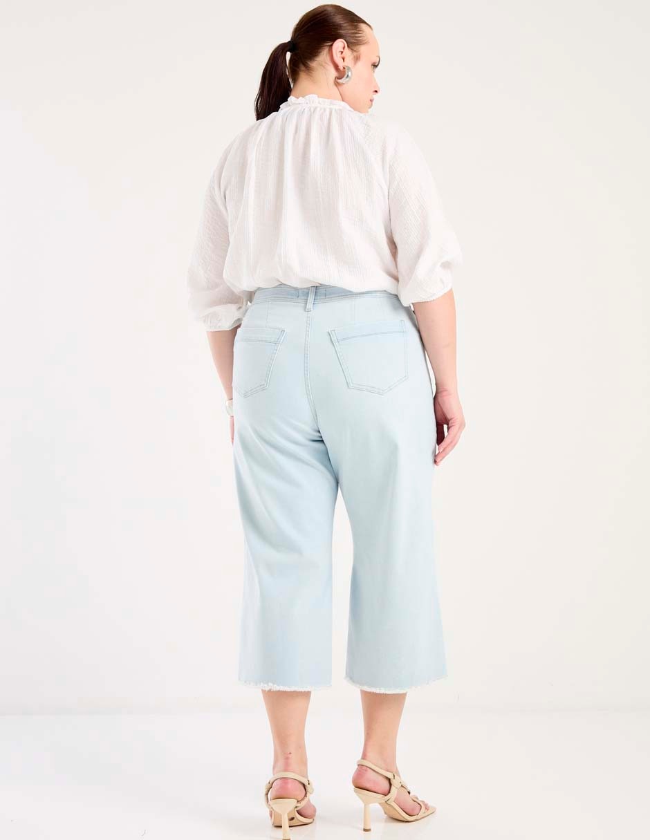 Jeans amplio corte cintura para mujer 2