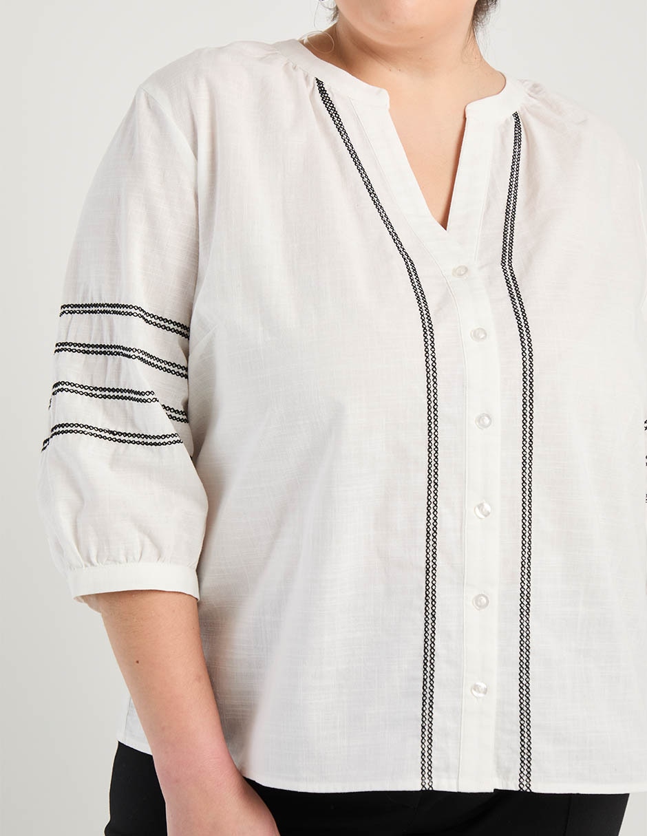 Blusa Weekend Plus manga 3/4 para mujer 4