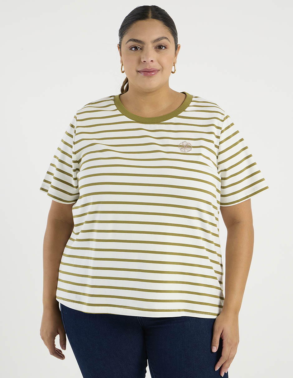 Playera manga corta cuello redondo para mujer Playera manga corta cuello redondo para mujer