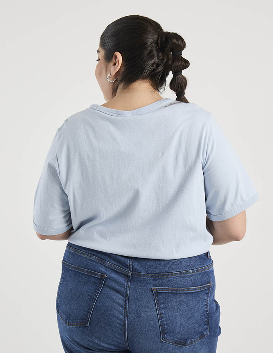 Playera manga corta cuello redondo para mujer 6