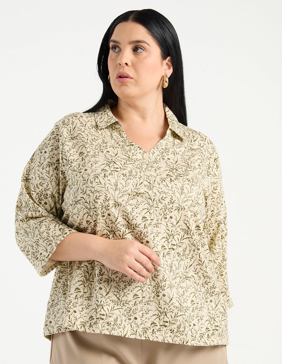 Blusa manga 3/4 para mujer