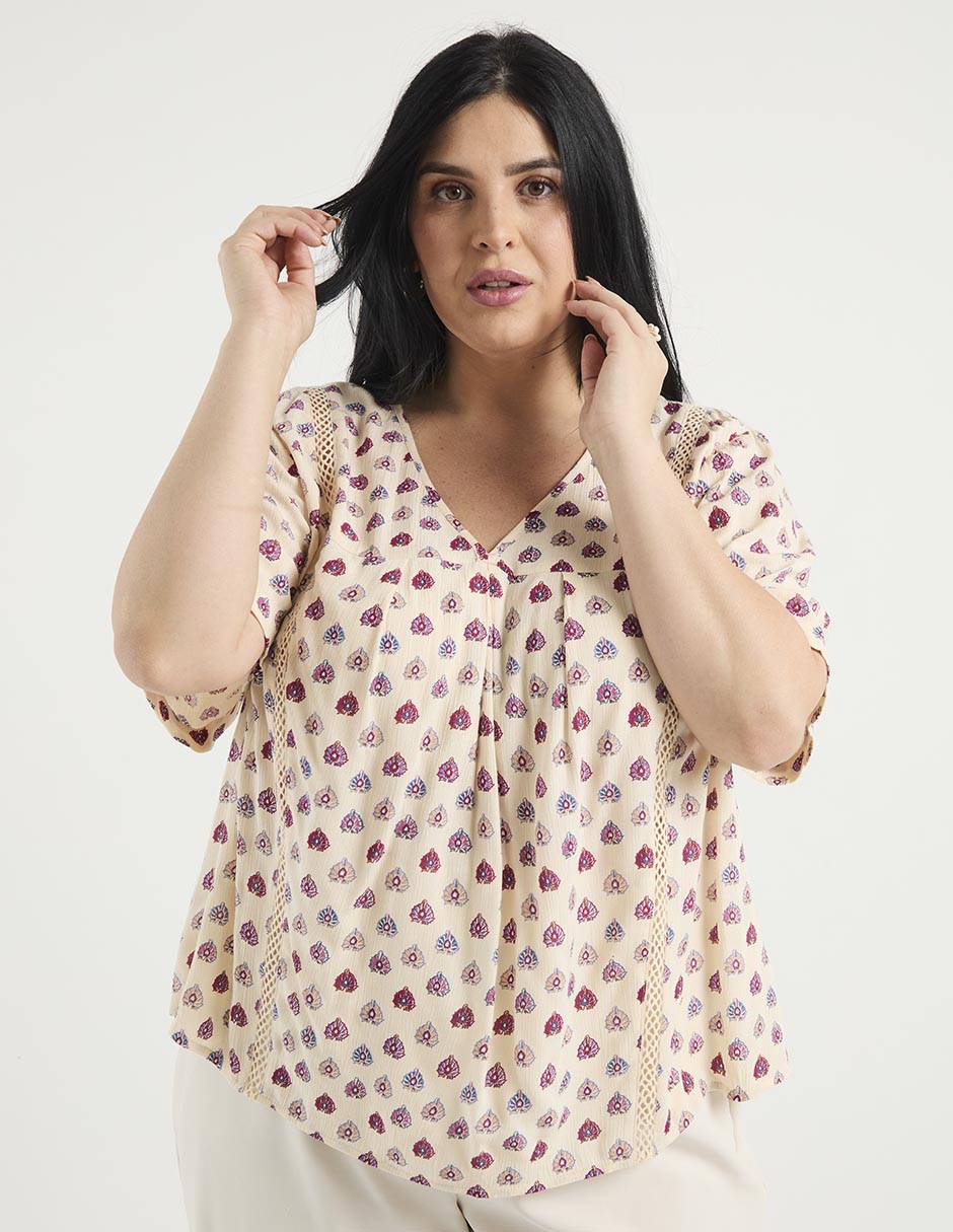 Blusa manga al codo para mujer Blusa manga al codo para mujer