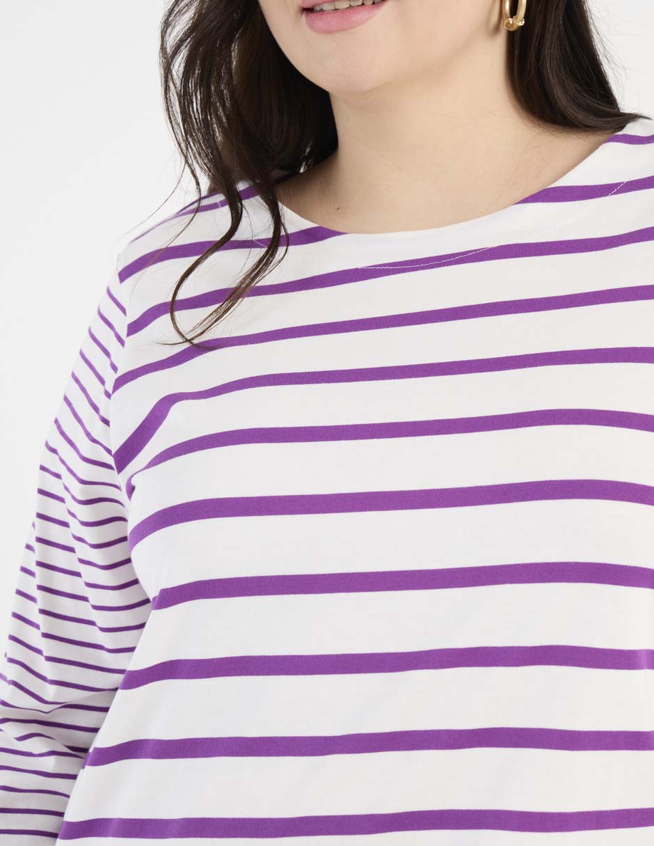 Playera manga 3/4 cuello redondo para mujer 4