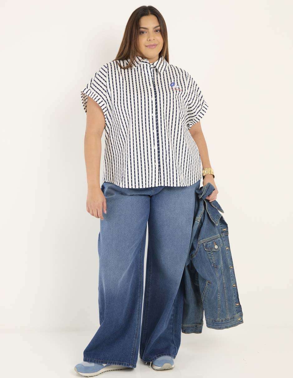 Blusa camisera manga corta para mujer 3