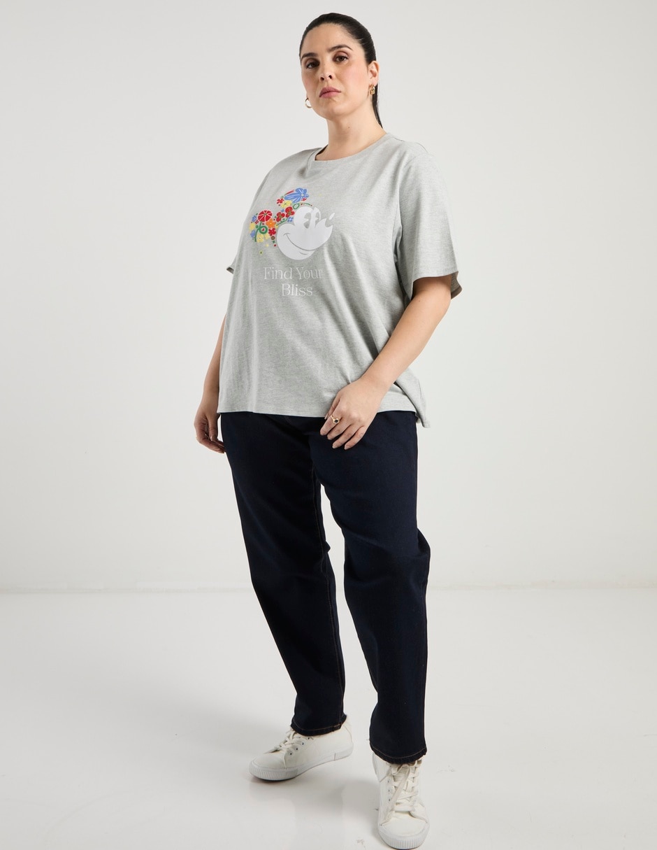 Jeans relaxed straight corte cintura para mujer 2