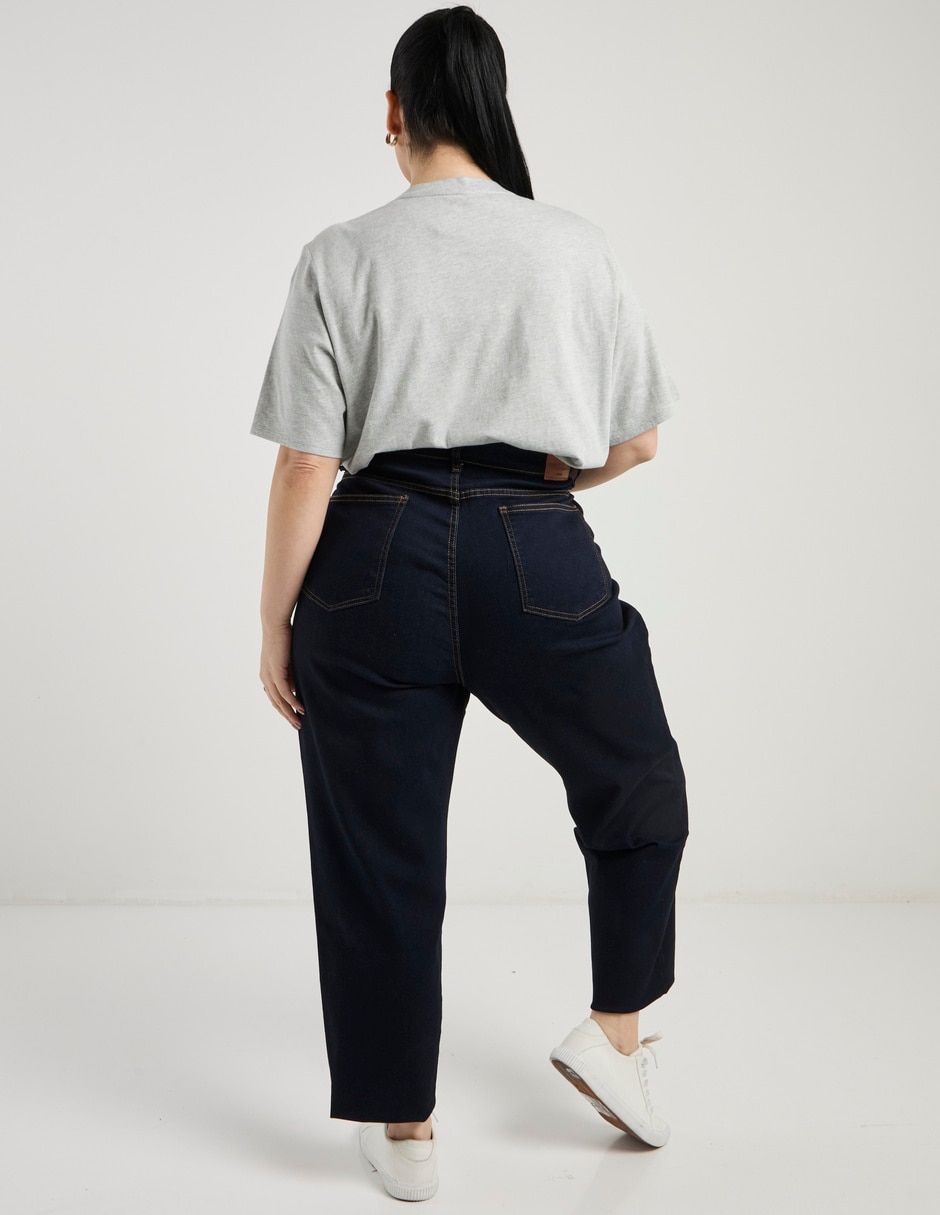 Jeans relaxed straight corte cintura para mujer 5