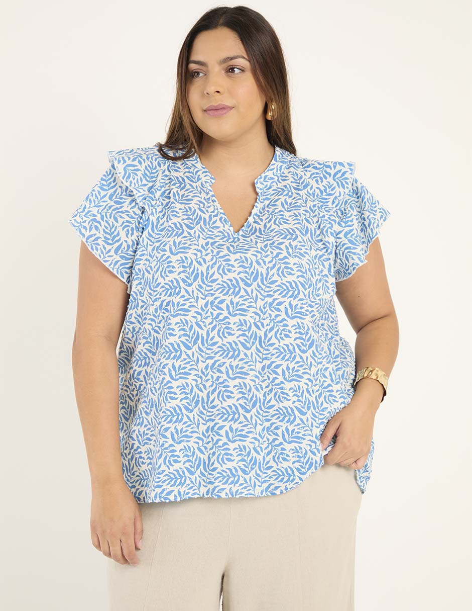 Blusa manga corta para mujer