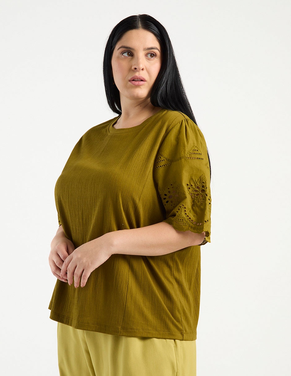 Playera manga corta cuello redondo para mujer 2