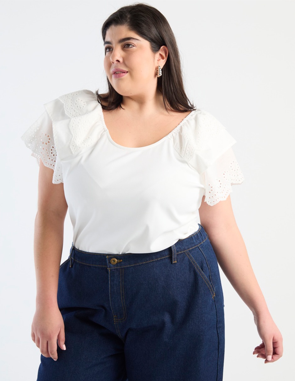 Blusa manga corta para mujer