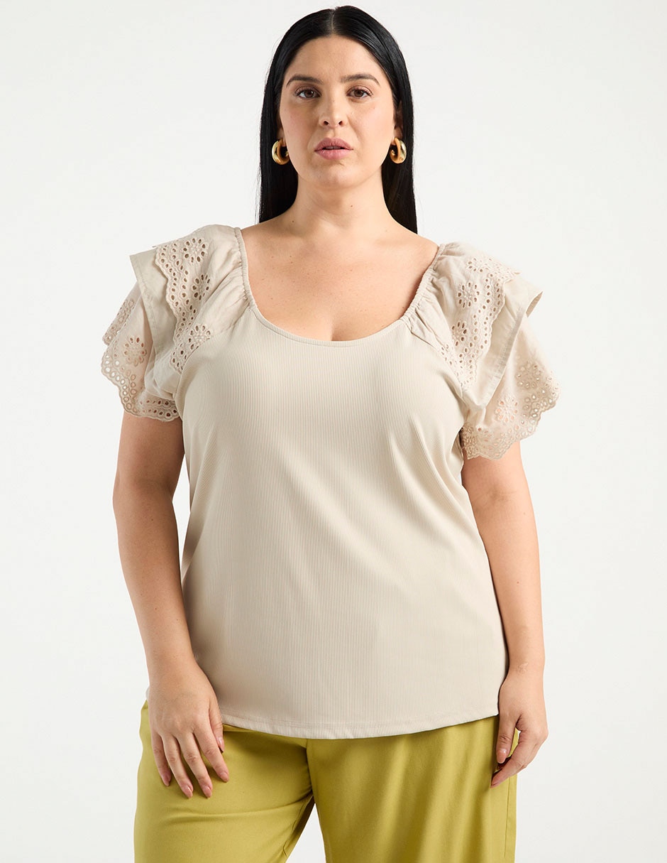 Blusa manga corta para mujer