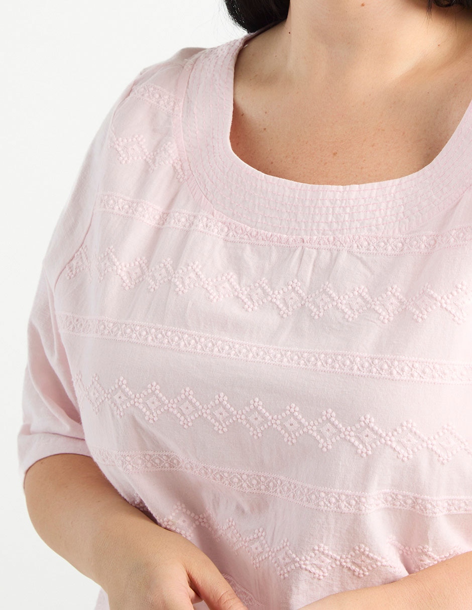 Playera manga corta cuello redondo para mujer 4