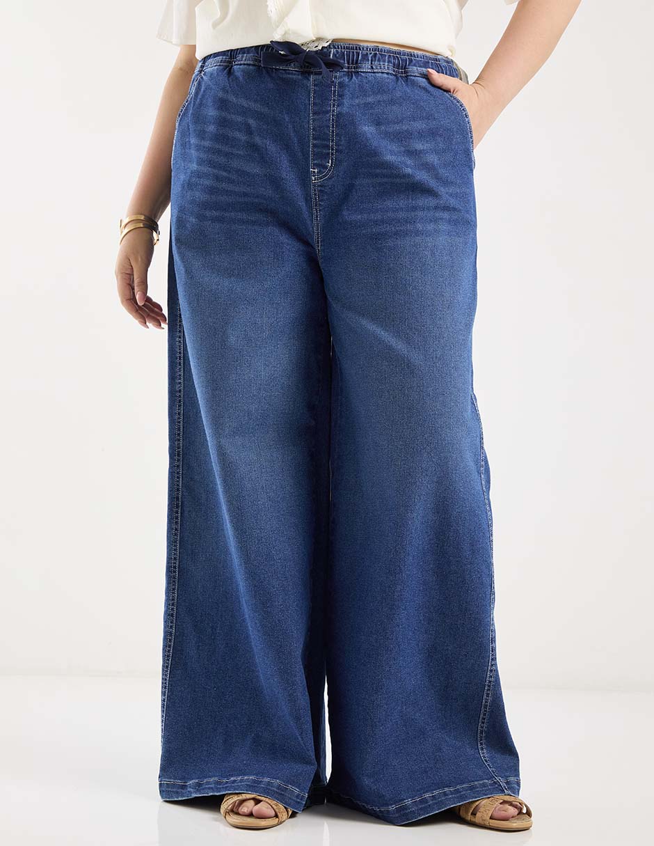Jeans relaxed amplio cintura media alta para mujer Jeans relaxed amplio cintura media alta para mujer