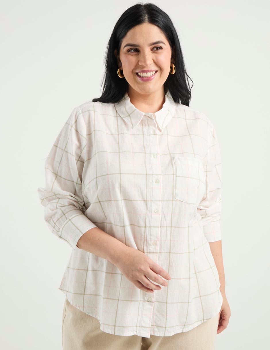 Blusa camisera manga larga para mujer Blusa camisera manga larga para mujer