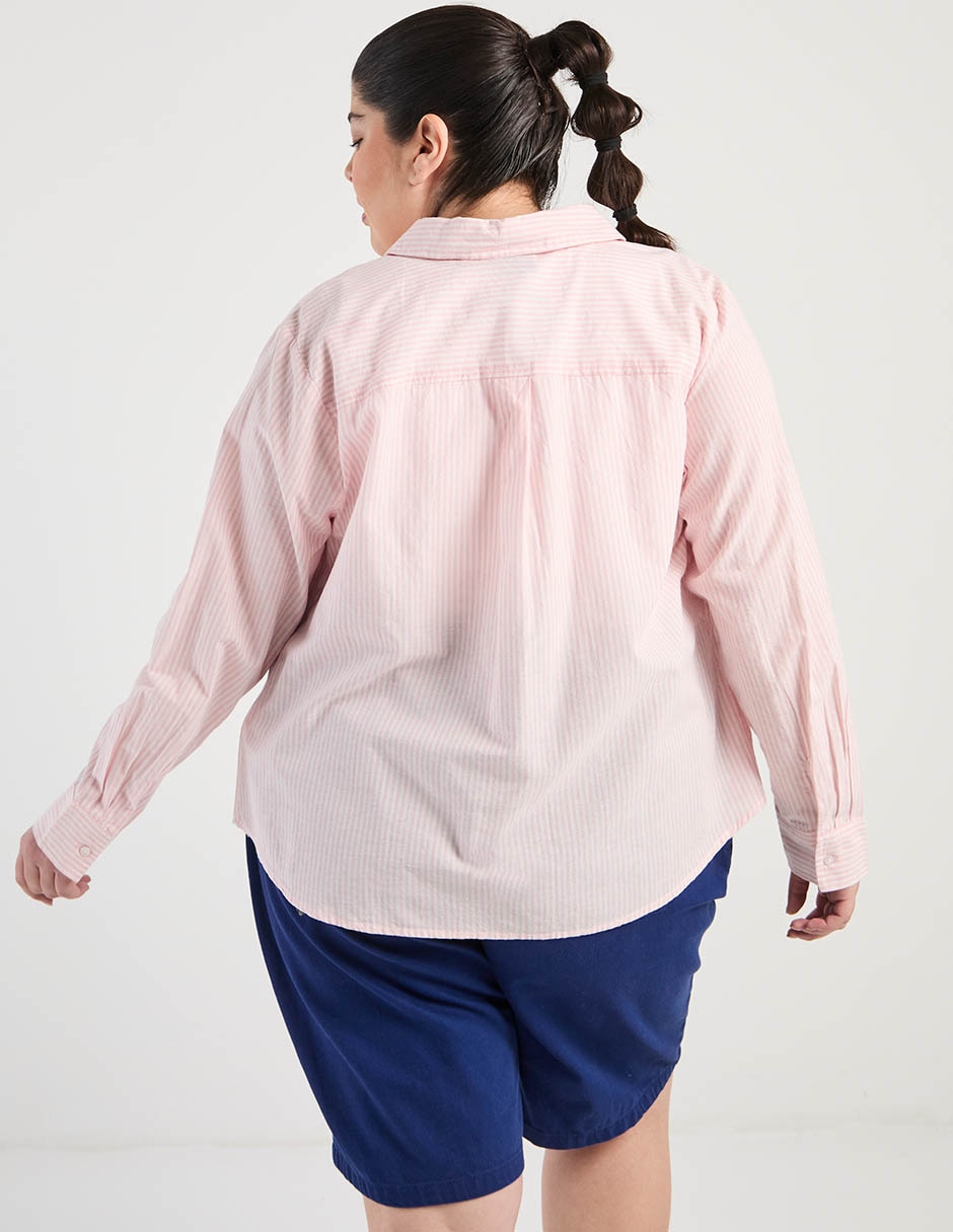 Blusa camisera Weekend Plus manga larga para mujer
