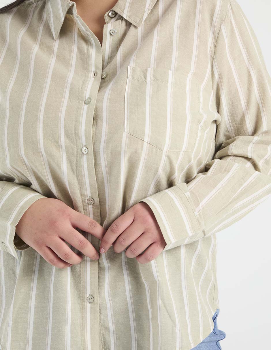 Blusa camisera manga larga para mujer 4